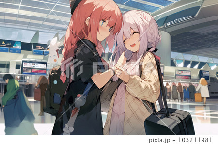 友達同士で旅行に出かける2人の女性 友達同士で旅行に出かける2人の女性 103211981