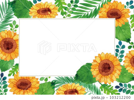 ひまわり　水彩イラストフレーム 103212200