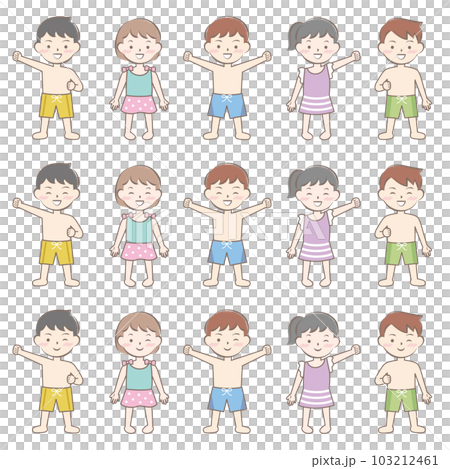 兒童泳衣游泳游泳全身 103212461