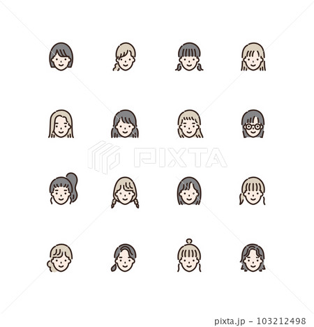 女性のアイコンセット 女性のアイコンセット 103212498