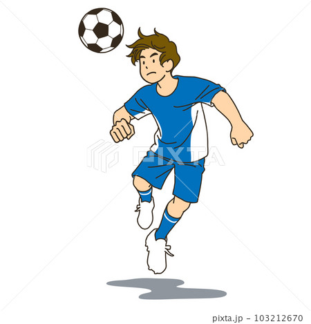 ヘディングをするサッカー選手 103212670