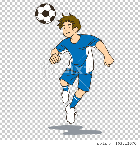 ヘディングをするサッカー選手 103212670