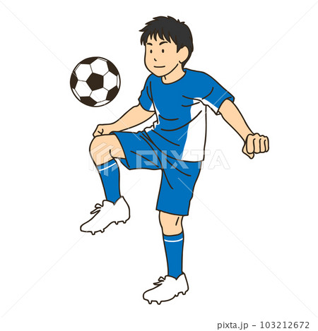 リフティングをするサッカー選手 103212672