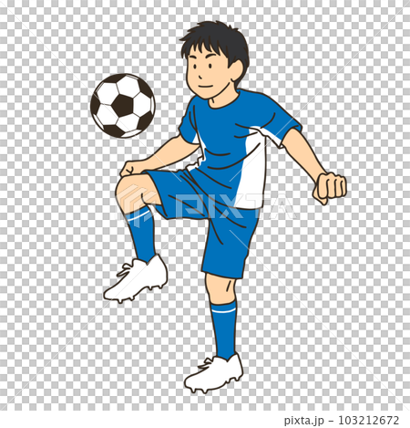 リフティングをするサッカー選手 103212672