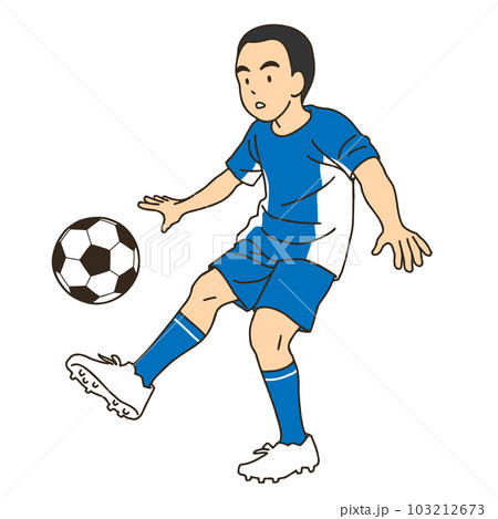 リフティングをするサッカー選手 103212673