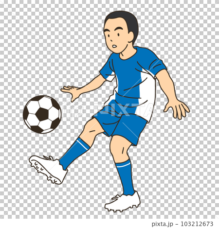 リフティングをするサッカー選手 103212673