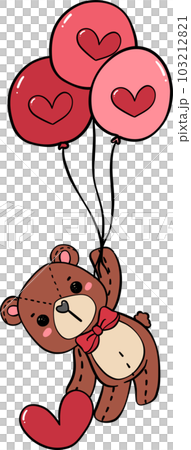 Cute romantic Teddy Bear wear red bow doodle hand drawing cartoon character Cute romantic Teddy Bear wear red bow doodle hand drawing cartoon character 103212821