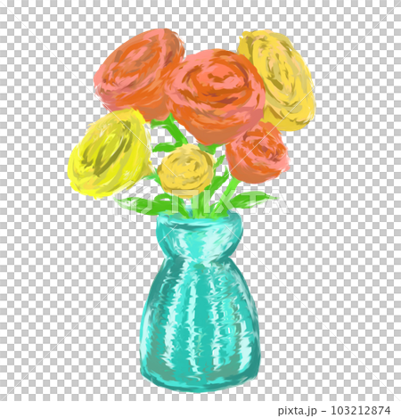 Illustration of several roses in a vase Illustration of several roses in a vase 103212874