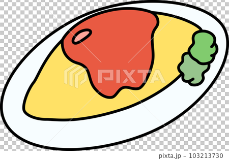 カラー食べ物アイコン オムライス カラー食べ物アイコン オムライス 103213730