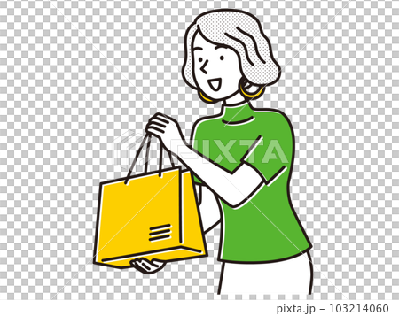 女店員微笑著將紙袋遞給顧客的插圖 女店員微笑著將紙袋遞給顧客的插圖 103214060