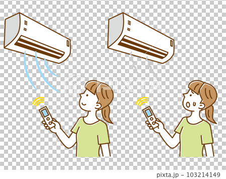 調子のいいエアコンと悪いエアコン イラストセット 調子のいいエアコンと悪いエアコン イラストセット 103214149