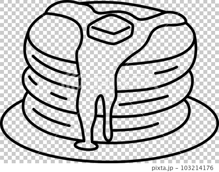 Line drawing food icon hot cake - Stock Illustration [103214176] - PIXTA