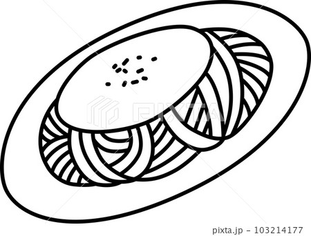 線画食べ物アイコン ミートスパゲッティ 線画食べ物アイコン ミートスパゲッティ 103214177