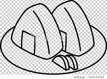 Line drawing food icon Onigiri 103214181