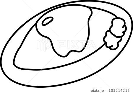 線画食べ物アイコン オムライス 線画食べ物アイコン オムライス 103214212