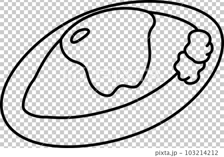 線画食べ物アイコン オムライス 線画食べ物アイコン オムライス 103214212