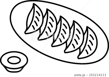 線画食べ物アイコン 餃子 線画食べ物アイコン 餃子 103214213