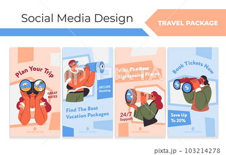 Network web page set with travel package offer 103214278