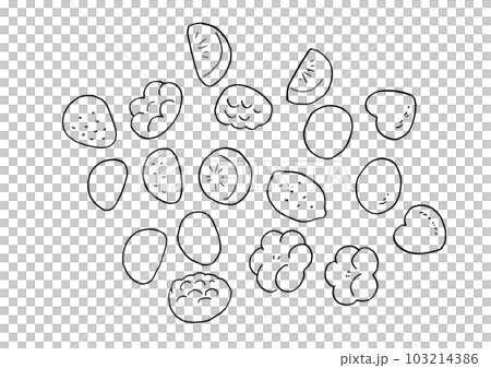 Fruit gummy sketch line drawing illustration 103214386