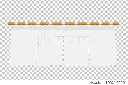 真っ白いのれんのフレーム枠 103217666