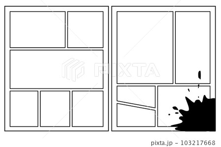 【当店一番人気】 Ink-smeared Stock - frame background strip comic 絵画