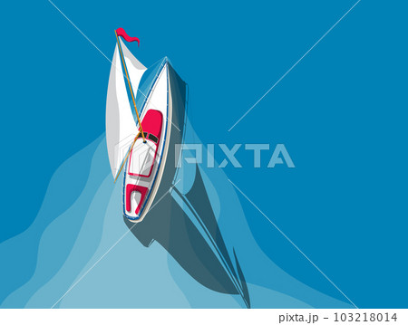 Sailing yacht over blue Sailing yacht over blue 103218014