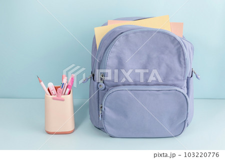 school supplies and diary concept, bags and school supplies for the new semester school supplies and diary concept, bags and school supplies for the new semester 103220776