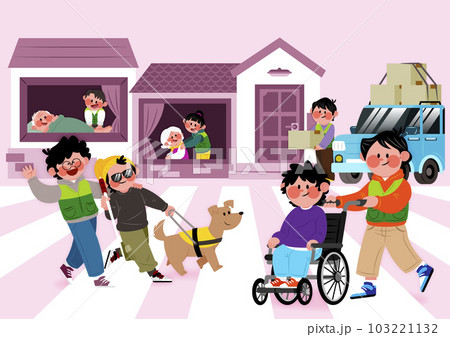 safety service vector for the elderly and the disabled living alone 103221132
