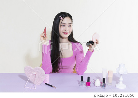 vintage y2k pink retro concept photo of Korean Asian cute woman in party concept vintage y2k pink retro concept photo of Korean Asian cute woman in party concept 103221650