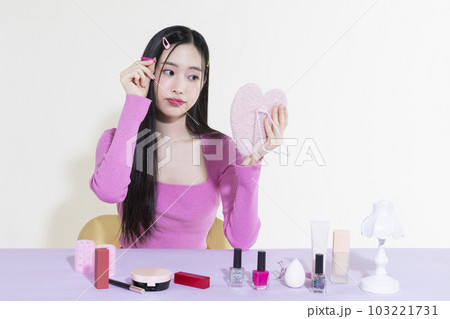 vintage y2k pink retro concept photo of Korean Asian cute woman in party concept vintage y2k pink retro concept photo of Korean Asian cute woman in party concept 103221731