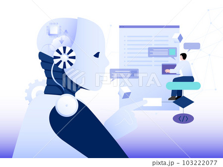 AI artificial intelligence robot programming - Stock Illustration