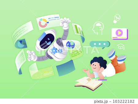 artificial intelligence AI chatting, chatbot vector illustration 103222182