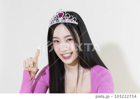vintage y2k pink retro concept photo of korean asian cute woman in birthday party concept vintage y2k pink retro concept photo of korean asian cute woman in birthday party concept 103222714