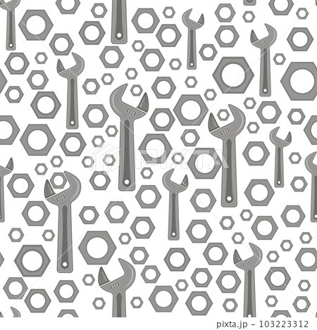 Vector adjustable wrench glyph icon, tool and repair, monkey wrench sign. Seamless Pattern 103223312