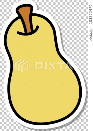 Sticker-style fruit single item icon pear 103223470