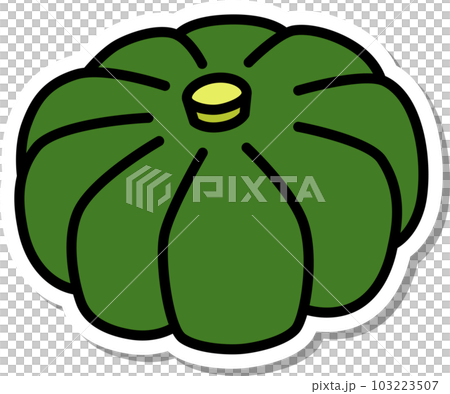 Sticker style vegetable single item icon pumpkin 103223507