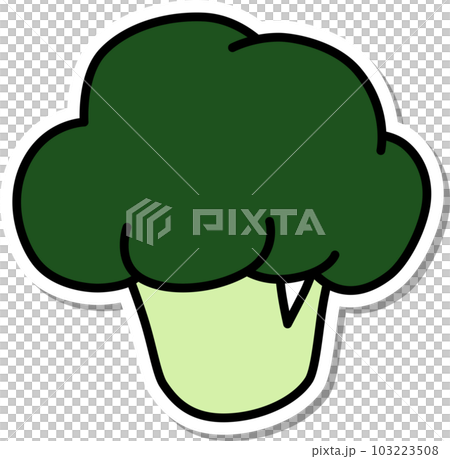 Sticker style vegetable single item icon broccoli 103223508