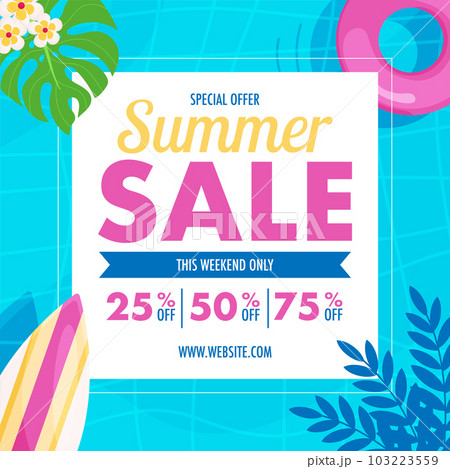 Summer sale flyer. Hello summer pool background.  103223559