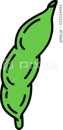 野菜のカラー単品アイコン　枝豆 103224491