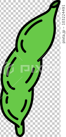 野菜のカラー単品アイコン　枝豆 103224491