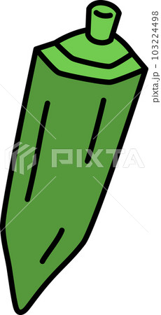 野菜のカラー単品アイコン オクラ 野菜のカラー単品アイコン オクラ 103224498