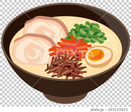 博多ラーメン 福岡県 観光 ご当地グルメのイラスト素材 [103225023