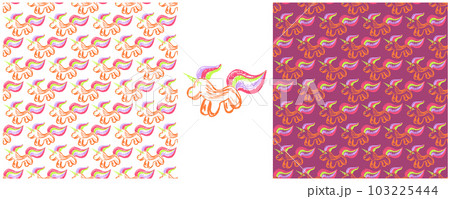 Set drawings with wax crayons. Print for cloth design, textile, fabric, wallpaper, wrapping paper Set drawings with wax crayons. Print for cloth design, textile, fabric, wallpaper, wrapping paper 103225444