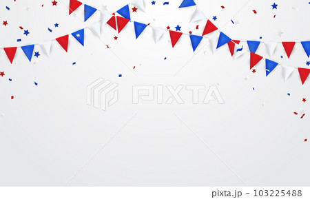red and blue party flag background for celebration vector illustration 103225488