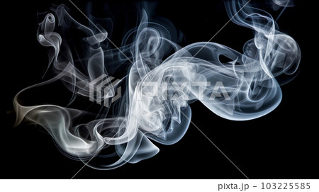 黒背景に漂う煙「AI生成画像」 103225585
