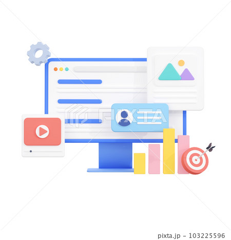 3DCG｜webマーケティングのイメージ素材 103225596