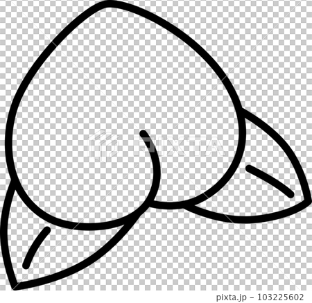フルーツの線画単品アイコン 桃 フルーツの線画単品アイコン 桃 103225602