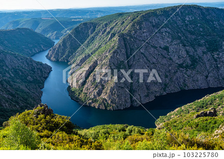 View of Canyon del Sil from Miradoiro da Columna in Parada de Sil in Galicia, Spain, Europe 103225780