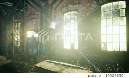 Foggy industrial urban street city night scenery Foggy industrial urban street city night scenery 103226504