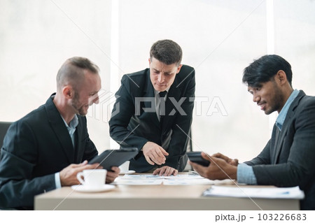 business team brain storm meeting presentation, planning, strategy, new business development, working with new startup project in office business team brain storm meeting presentation, planning, strategy, new business development, working with new startup project in office 103226683